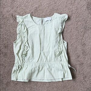 Light Green Ruffle Blouse Size Small